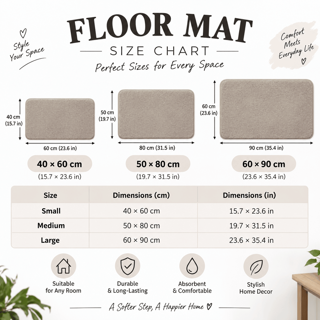4T - Floor Mat Ghost Welcome Halloween, Spooky Season