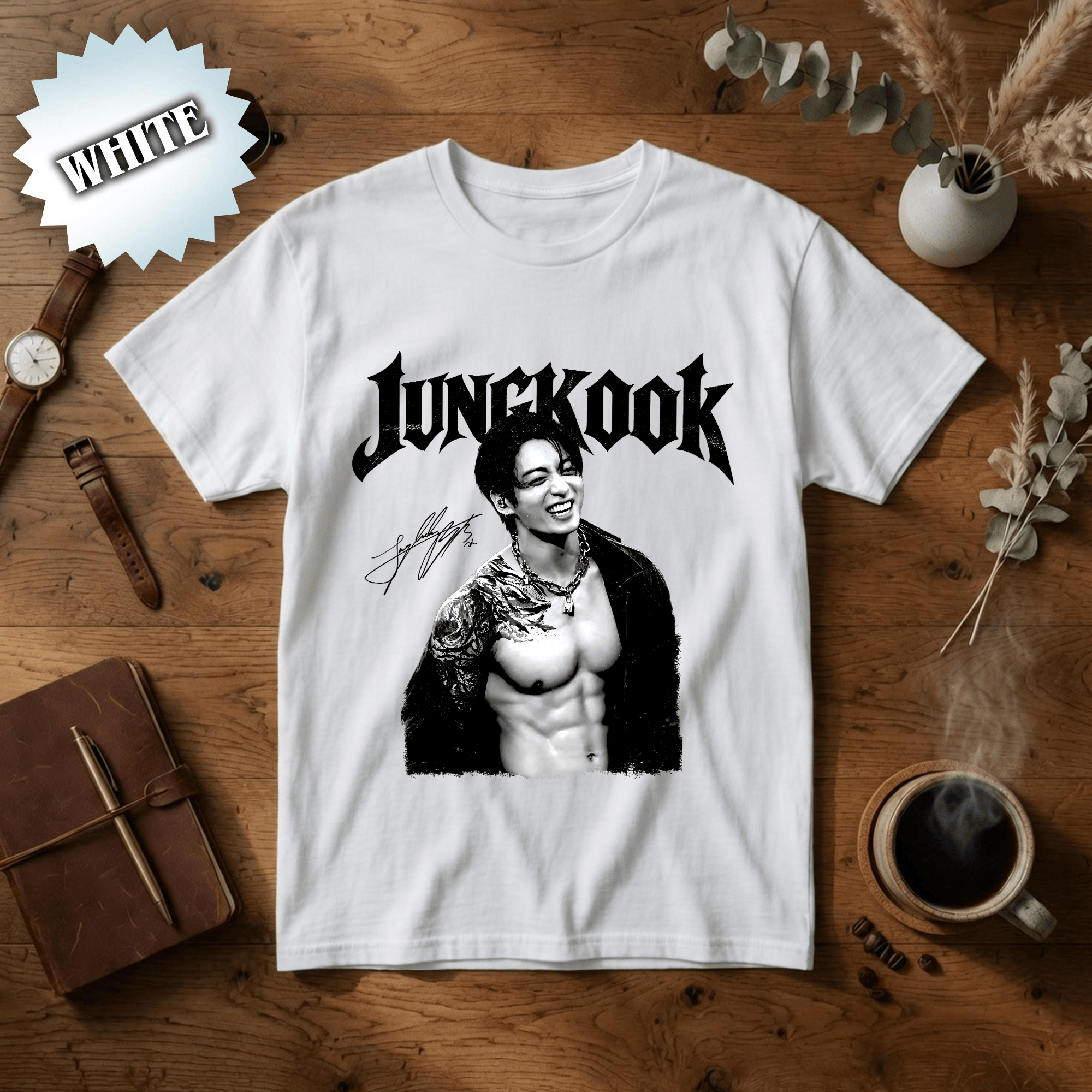 NNA - Jungkook Shirt, Jungkook Body Funny Shirt, Kpop Graphic Tee, Red Gothic Concert Style T-Shirt