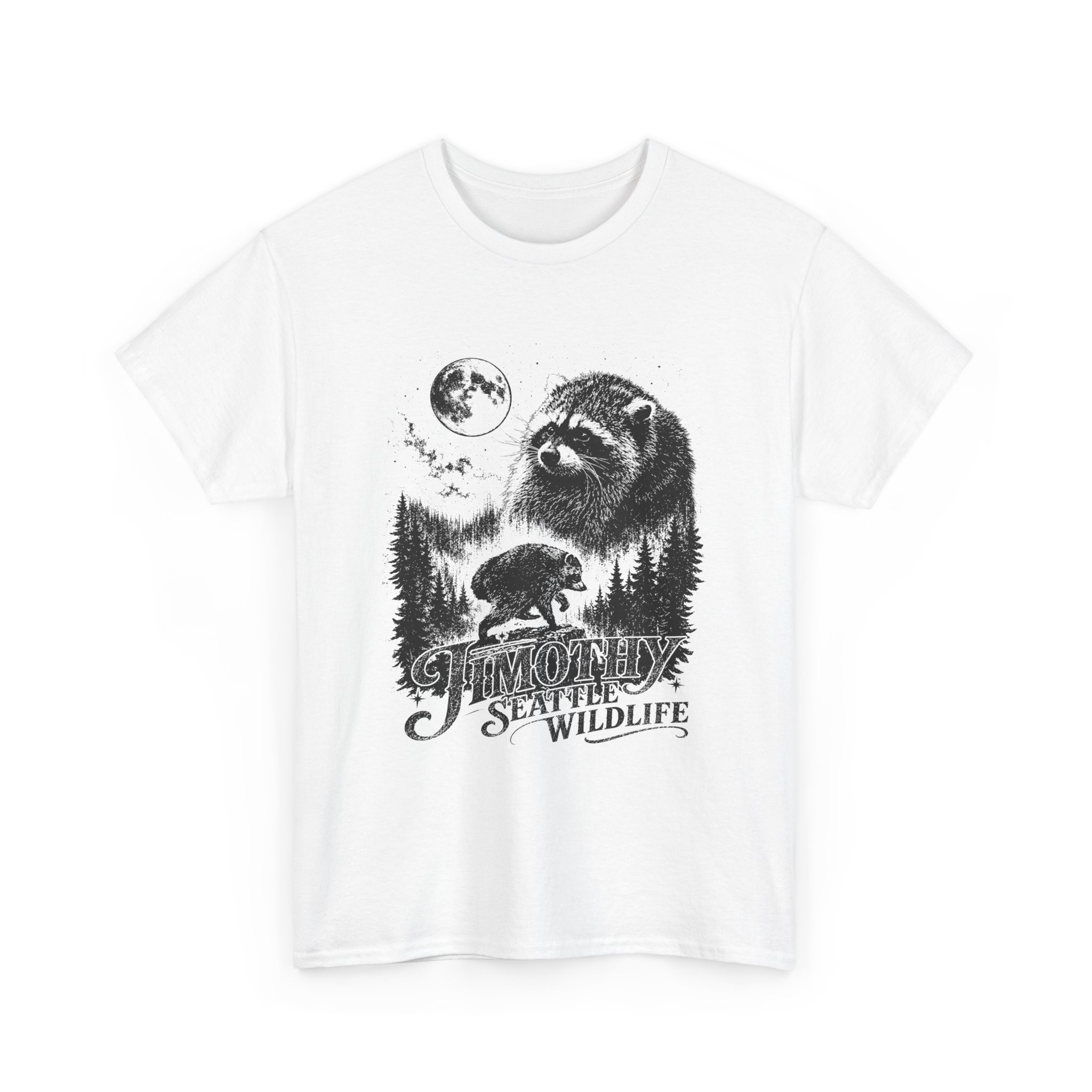 NNA - Vintage Jimothy Raccoon Shirt, Seattle Feral Legend Comfort Colors Tee, Retro Moon Graphic Tshirt, Funny Trash Panda Cottagecore Animal