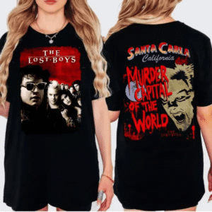 PK - The Lost Boys 1987 T-Shirt – Santa Carla Vampire Horror Tee, Retro Movie Graphic Shirt, Halloween Streetwear Tops