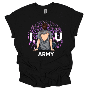 TQ - I love U Army Shirt, BTS T-Shirt, Cute Heart BTS Tee