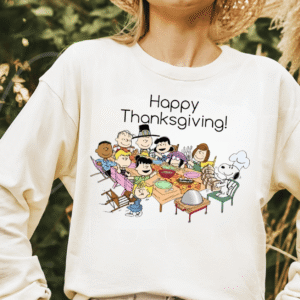 PK - Happy Thanksgiving Crewneck Sweatshirt, Cute Family Dinner Graphic, Vintage Fall Holiday Pullover