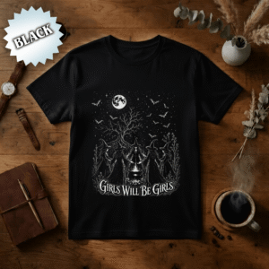 NNA -Vintage Girls Will Be Girls Witch Shirt, Funny Witch Vintage Shirt, Vintage Halloween Women Shirt, Witchy Vibes Shirt