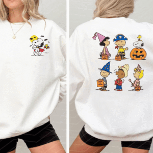 PK - Vintage Halloween Crewneck Sweatshirt, Spooky Character Graphic Pullover, Trick or Treat Back Print, Fall Holiday Sweatshirt