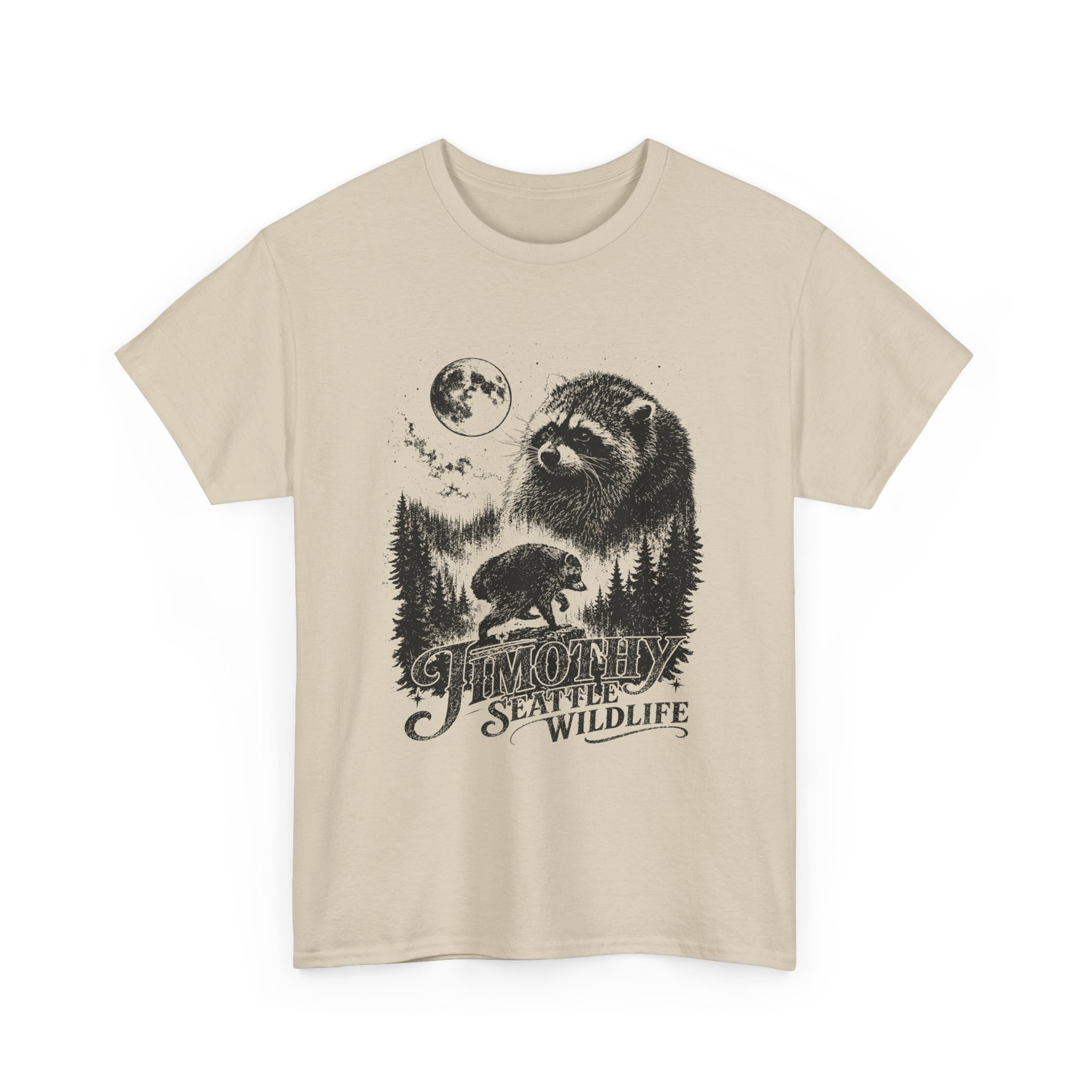 NNA - Vintage Jimothy Raccoon Shirt, Seattle Feral Legend Comfort Colors Tee, Retro Moon Graphic Tshirt, Funny Trash Panda Cottagecore Animal