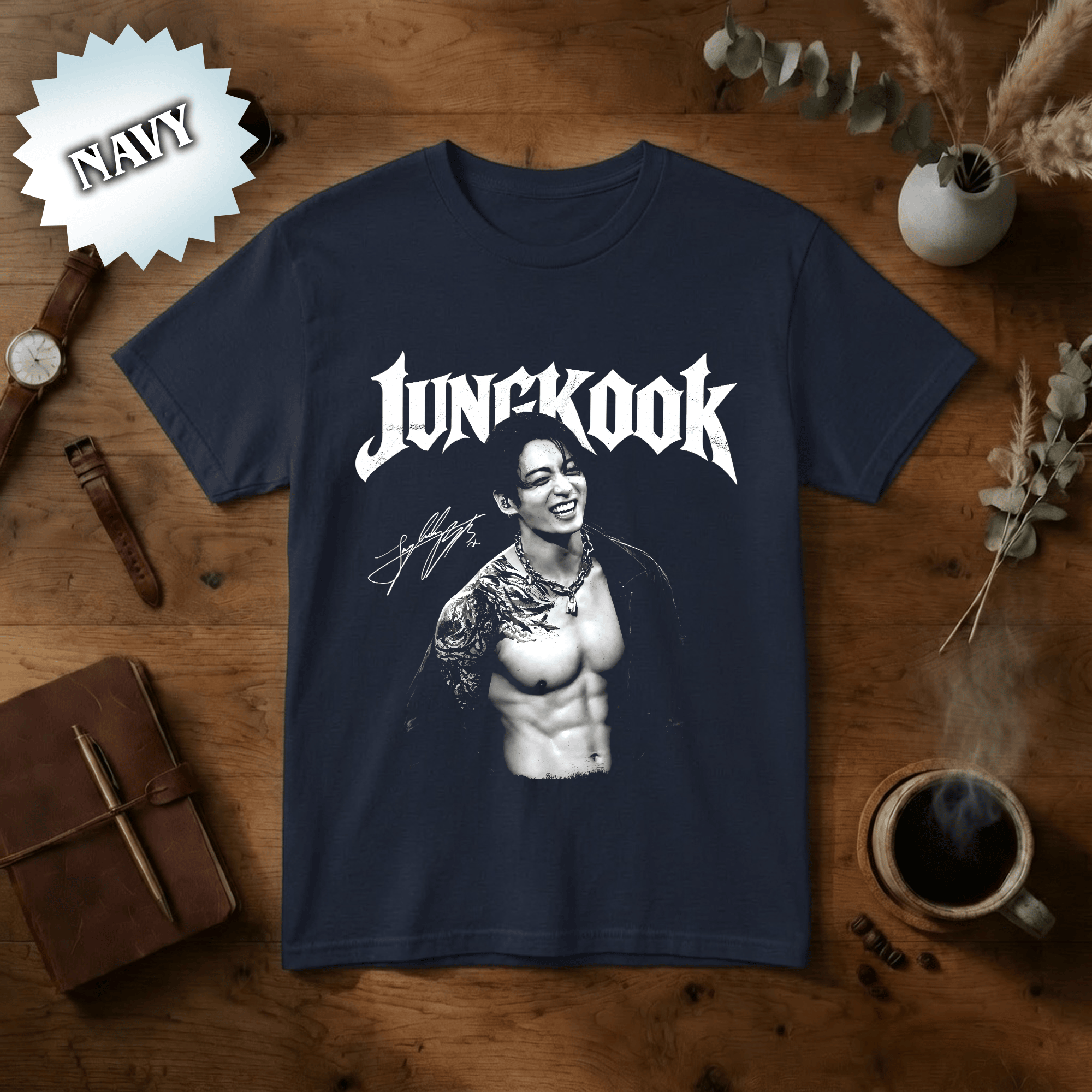 NNA - Jungkook Shirt, Jungkook Body Funny Shirt, Kpop Graphic Tee, Red Gothic Concert Style T-Shirt