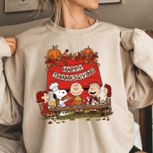 PK - Happy Thanksgiving Crewneck Sweatshirt, Vintage Turkey Dinner Graphic, Fall Family Holiday Pullover