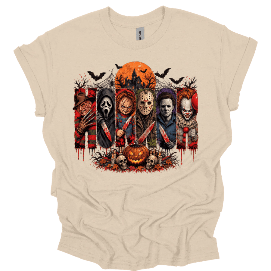 TQ - Horror Characters T-Shirt, Holiday Shirt, Horror Movies Tee