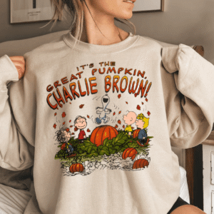 PK - It’s the Charlie Brown Sweatshirt – Vintage Oversized Peanuts Halloween Crewneck Fall Graphic Snoopy Pumpkin Patch Shirt