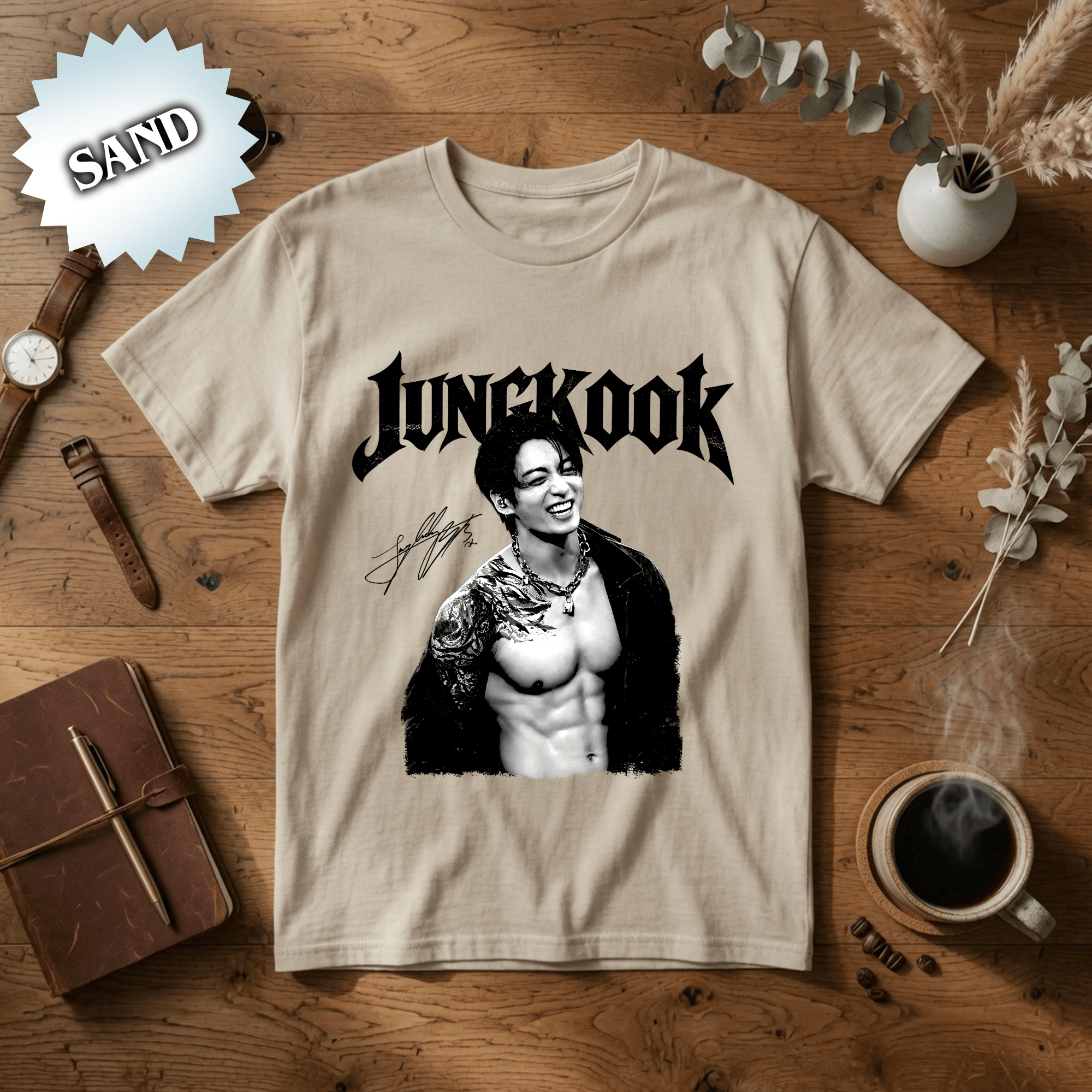 NNA - Jungkook Shirt, Jungkook Body Funny Shirt, Kpop Graphic Tee, Red Gothic Concert Style T-Shirt