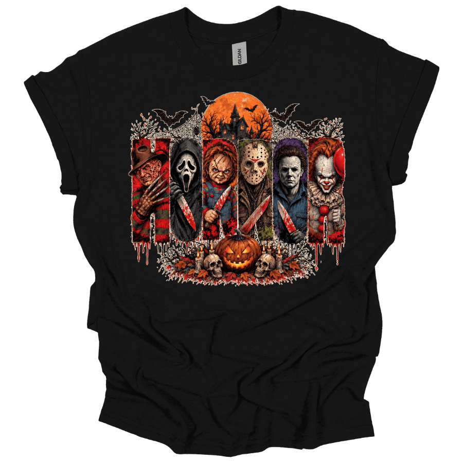 TQ - Horror Characters T-Shirt, Holiday Shirt, Horror Movies Tee