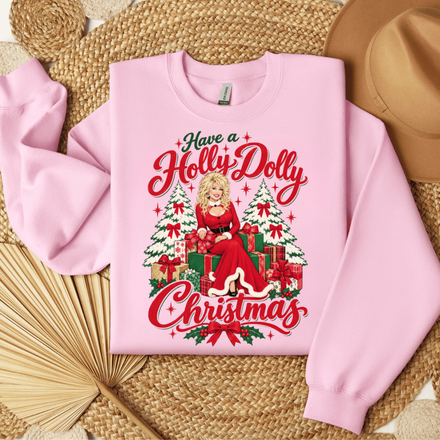 TQ - Holly Dolly Christmas Sweatshirt, Holiday Shirt, X-mas Tee